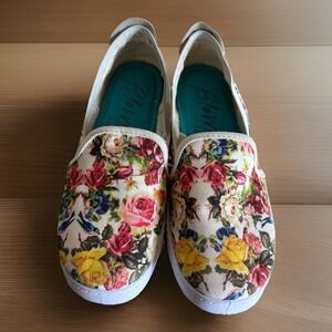 Blowfish Malibu Floral Canvas Slip-on Flats Size 7.5 Womens